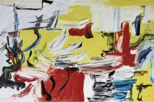 Картина на холсте 100х150 см "Шум" EVENHOME КАРТИНЫ МАСЛОМ 130084 Желтый;красный;серый