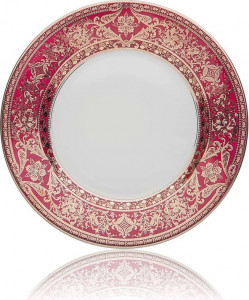 10569295 Haviland Тарелка закусочная 22см "Матиньон" (вишневый, платиновый декор) Фарфор, Керамика