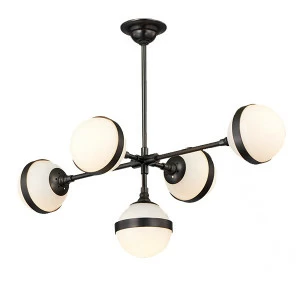 Светильник подвесной 52х92 см черный Delight Collection 9252P/5L DELIGHT COLLECTION ДИЗАЙНЕРСКИЕ 00-3883137 Белый;черный