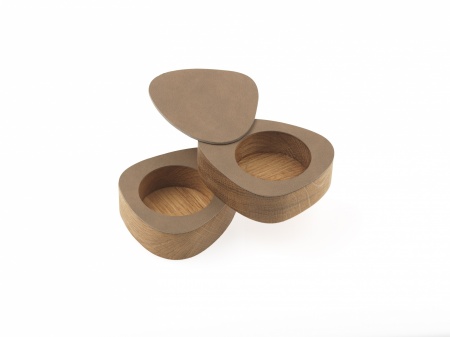 981869 NUPO brown набор солонка/перечница фигурная 8х10х3см ;LIND DNA 