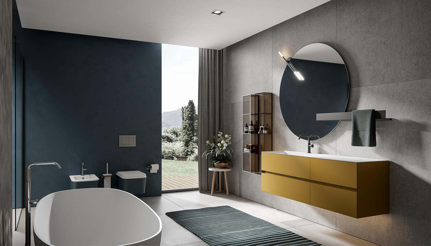 ED-ST27 Edone Chrono38 Встроенный умывальник ВСТРОЕННЫЙ БАК Интегрированная верхняя часть ванны Chrono38 или Chrono44 с отделкой Stonematt  - Вид №5