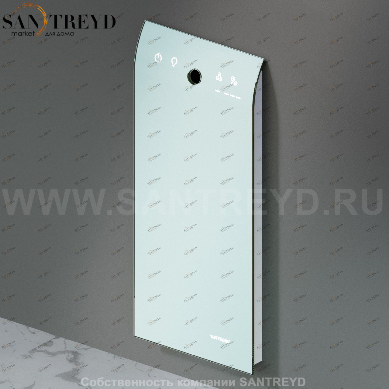 Effegibi EASYSTEAM SMART 30 ES30 Встроенный парогенератор для турецкой бани, мощность - 3 кВт, объем - от 0 до 3,5 куб. м., производительность - 4,4 кг/час, отделка: гнутое стекло с шелкографией и окрашенный аллюминий AQUASTEAM