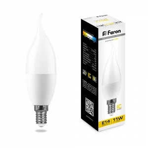 Лампа светодиодная Feron "Свеча на ветру" E14 11W 2700K LB-770 25939 FERON  00-3956677 Матовый
