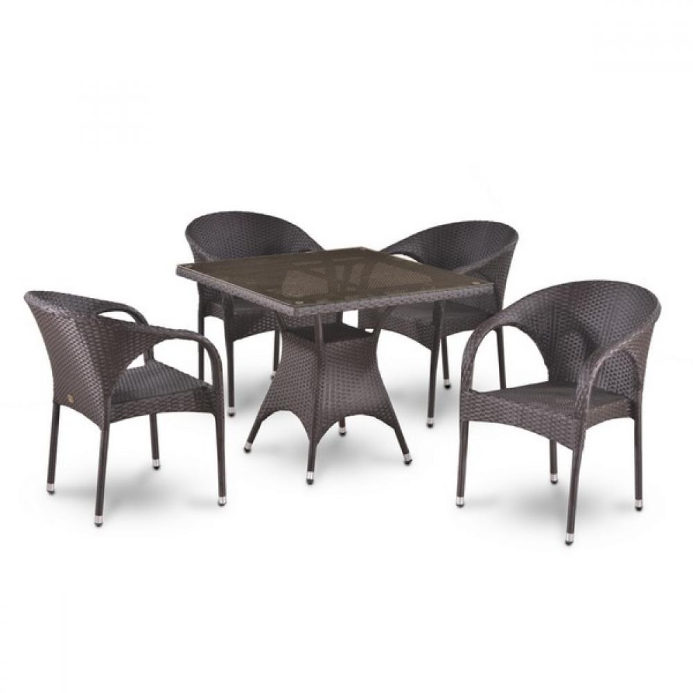 T220BBT/Y290B-W52 Brown 4Pcs Комплект плетеной мебели Afina 