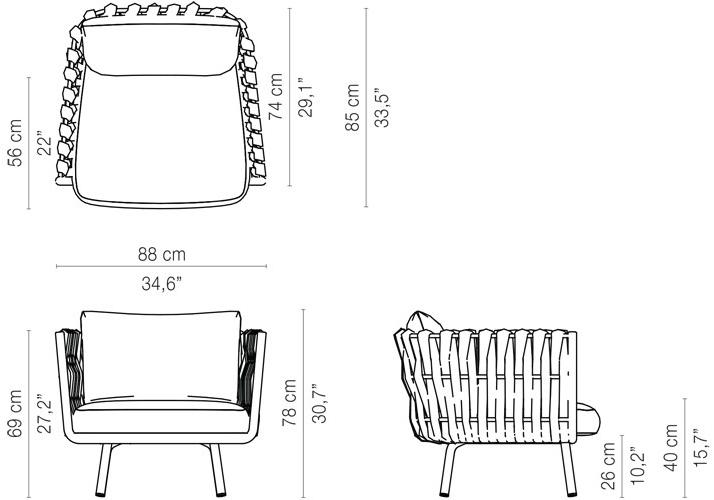 TRIBÙ Садовое кресло из ткани с подлокотниками Tosca sun-id-1504232 - Вид №16