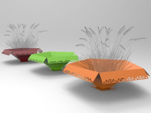 Низкая стальная плантатор