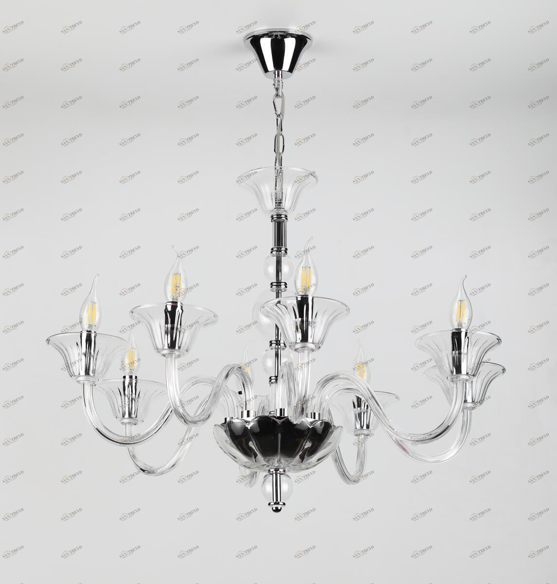 Подвесная люстра Rivoli Nudo 1008-208 RIVOLI ДИЗАЙНЕРСКИЕ, NUDO 336783 Хром;прозрачный 
