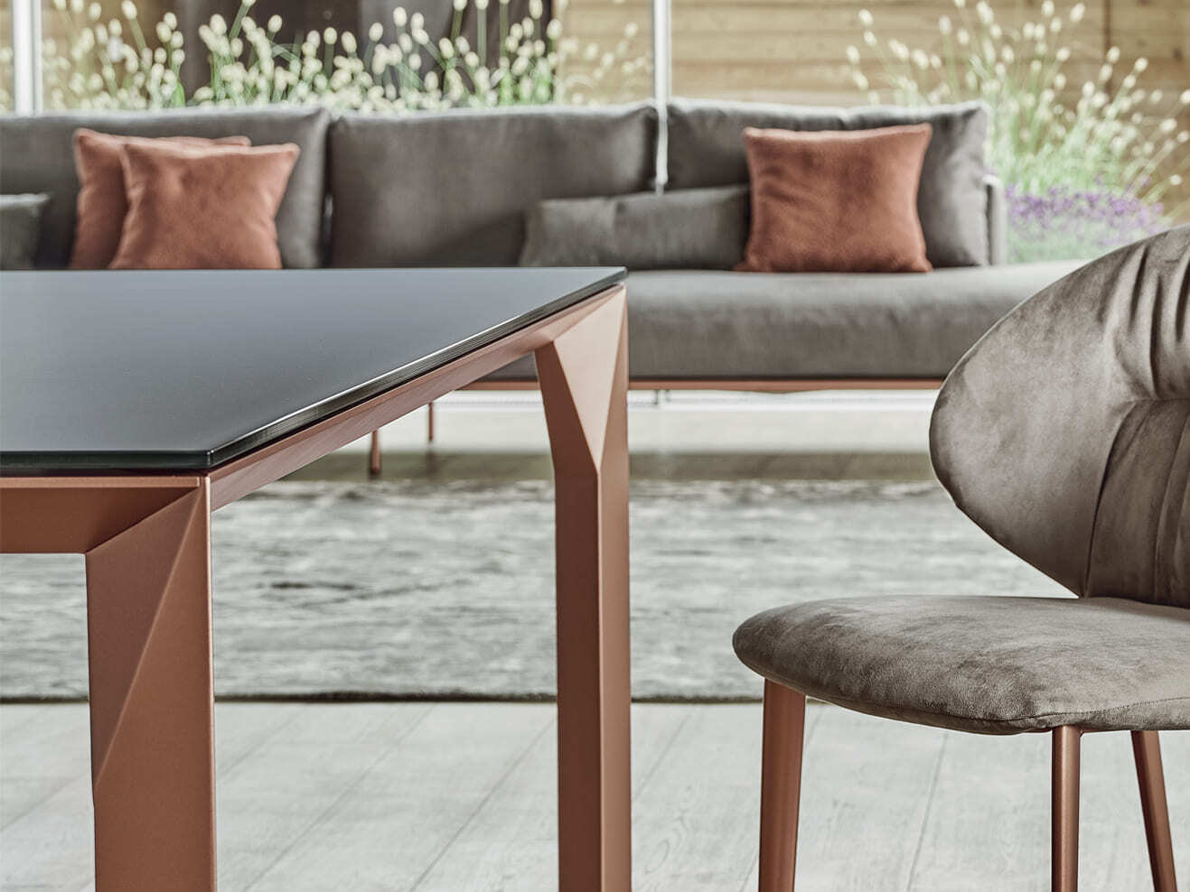 Алюминиевый и Сверхкерамический обеденный стол Bontempi Casa MIRAGE ARCH-00061277 - Вид №9