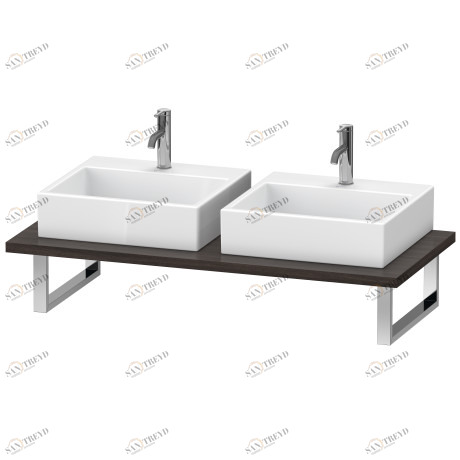 LC105C05353 Консоль для накладной и встраиваемой сверху раковины компакт, Толщина консоли 30 мм L-Cube #LC105C 480 мм Каштан темный, декор Duravit