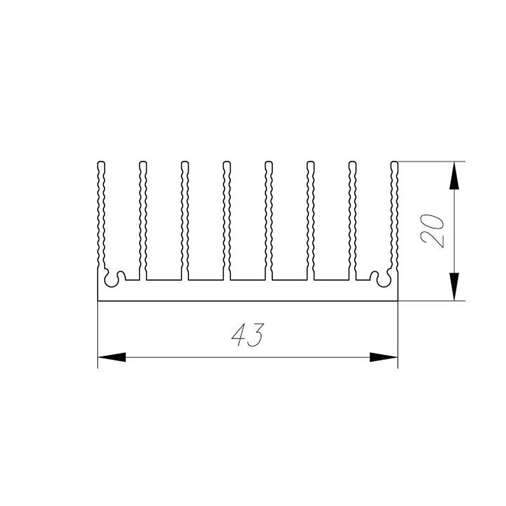 1515 Профиль алюминиевый ш-образный 43*20*0,7кг LAB.Space 