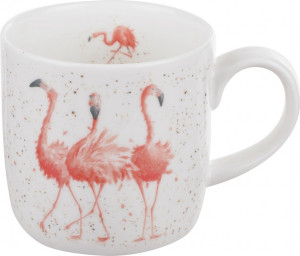 10597002 Royal Worcester Кружка Royal Worcester "Забавная фауна", "Розовые фламинго" 310мл Фарфор костяной