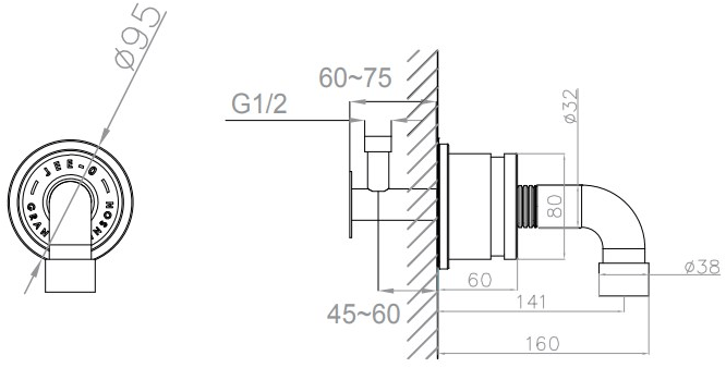 JEE-O Настенный излив из нержавеющей стали Soho 700-3910/2/8/9 - Вид №2