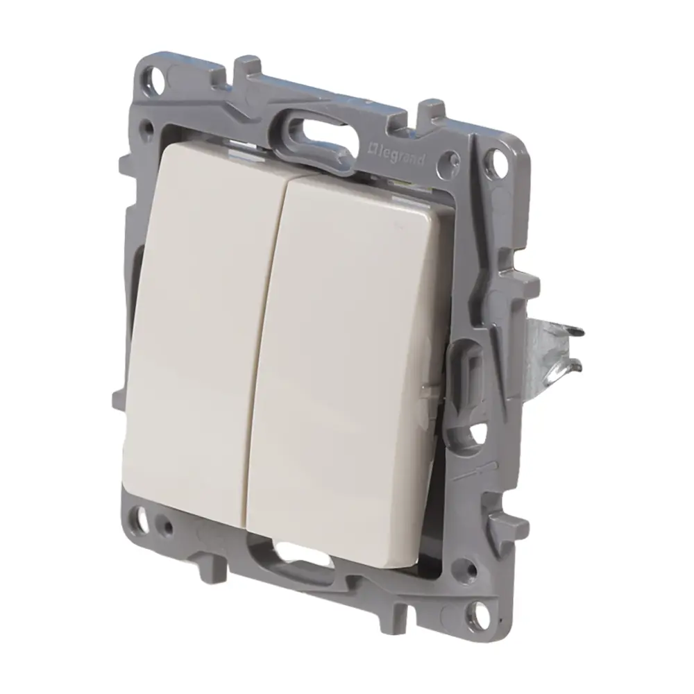 Выключатель двухклавишный Legrand Etika для скрытого монтажа в цвете слоновая кость 17356353 STLM-0007974 - Вид №2