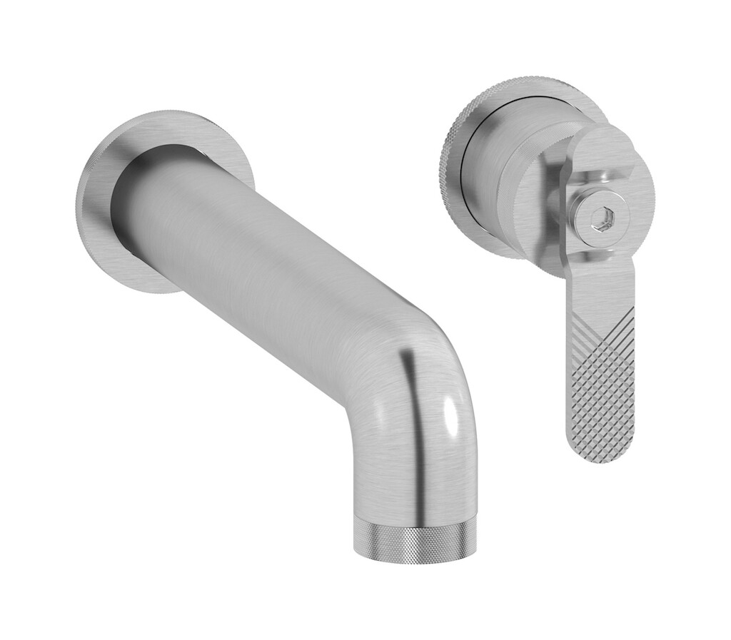 Встроенный в стену смеситель для раковины на 2 отверстия в комплекте с донным клапаном WE ARE IB b2406ss Brushed Nickel Bold