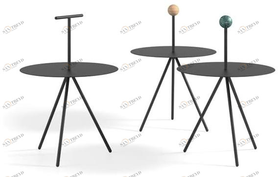 Viccarbe Круглый журнальный столик из стали с порошковым покрытием sun-id-1502121