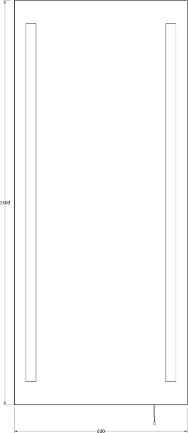 LIN-A2 9135 Зеркало с 2-мя встроенными LED-светильниками 24 W ELLUX Linea LED - Вид №1