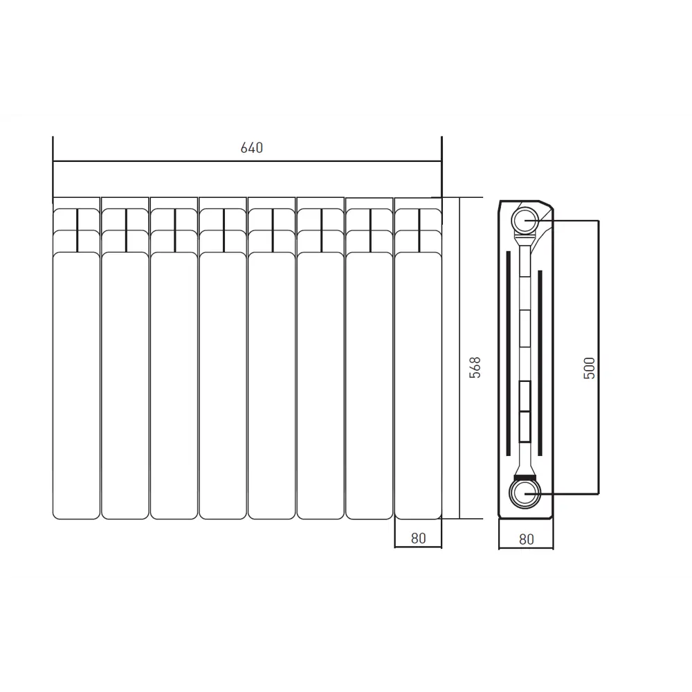 Биметаллический радиатор EQUATION 8 секций для эффективного обогрева 86565619 STLM-0070087 - Вид №8
