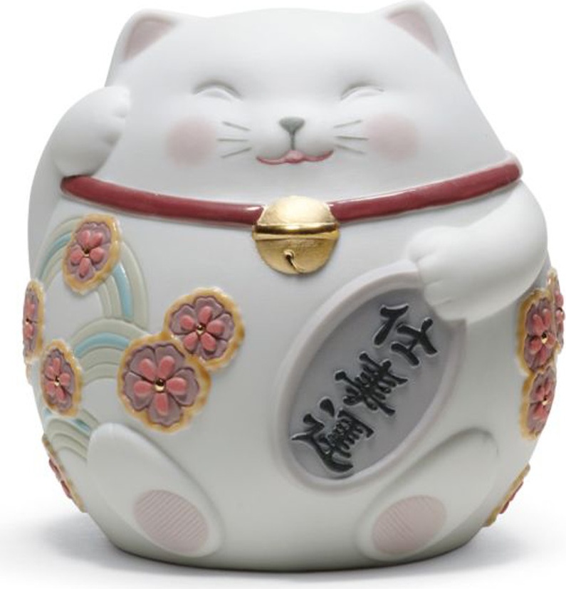 10672550 LLADRO Фигурка Lladro Манеки Неко 9x10см, фарфор, белый Фарфор Lladró 