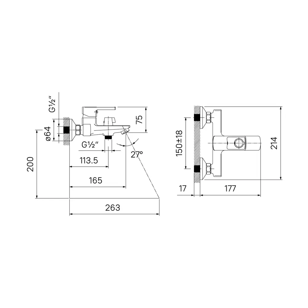 Смеситель для ванны Iddis Frame FRABL00i02WA однорычажный цвет черный 86474843 STLM-2155981 - Вид №3