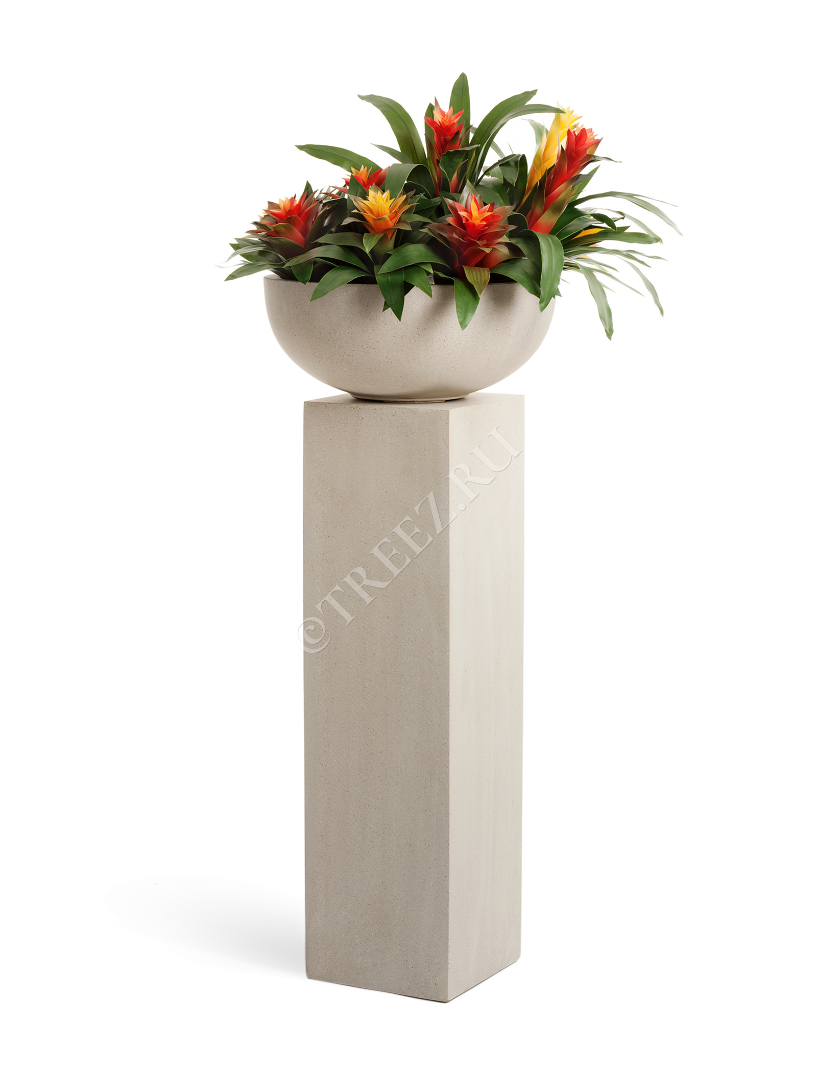 41.3317-02-006-BE-62 Кашпо  Effectory - серия Beton - Низкая чаша - Белый песок Цветочная коллекция  - Вид №4