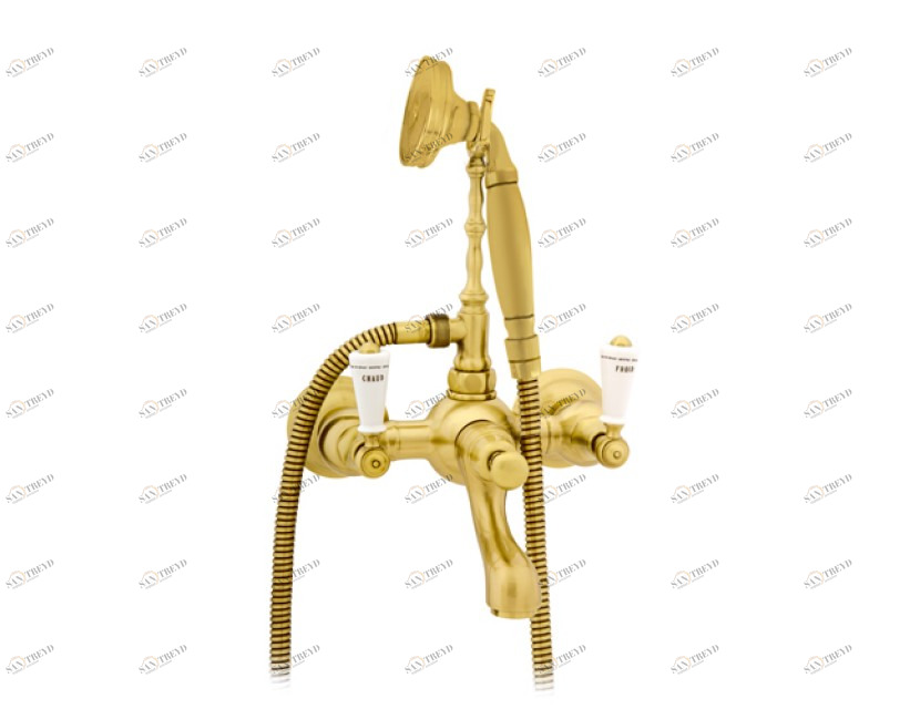 035018.M00.50 Душевой набор для ванны с фарфором Яркий хром Mestre RETRO