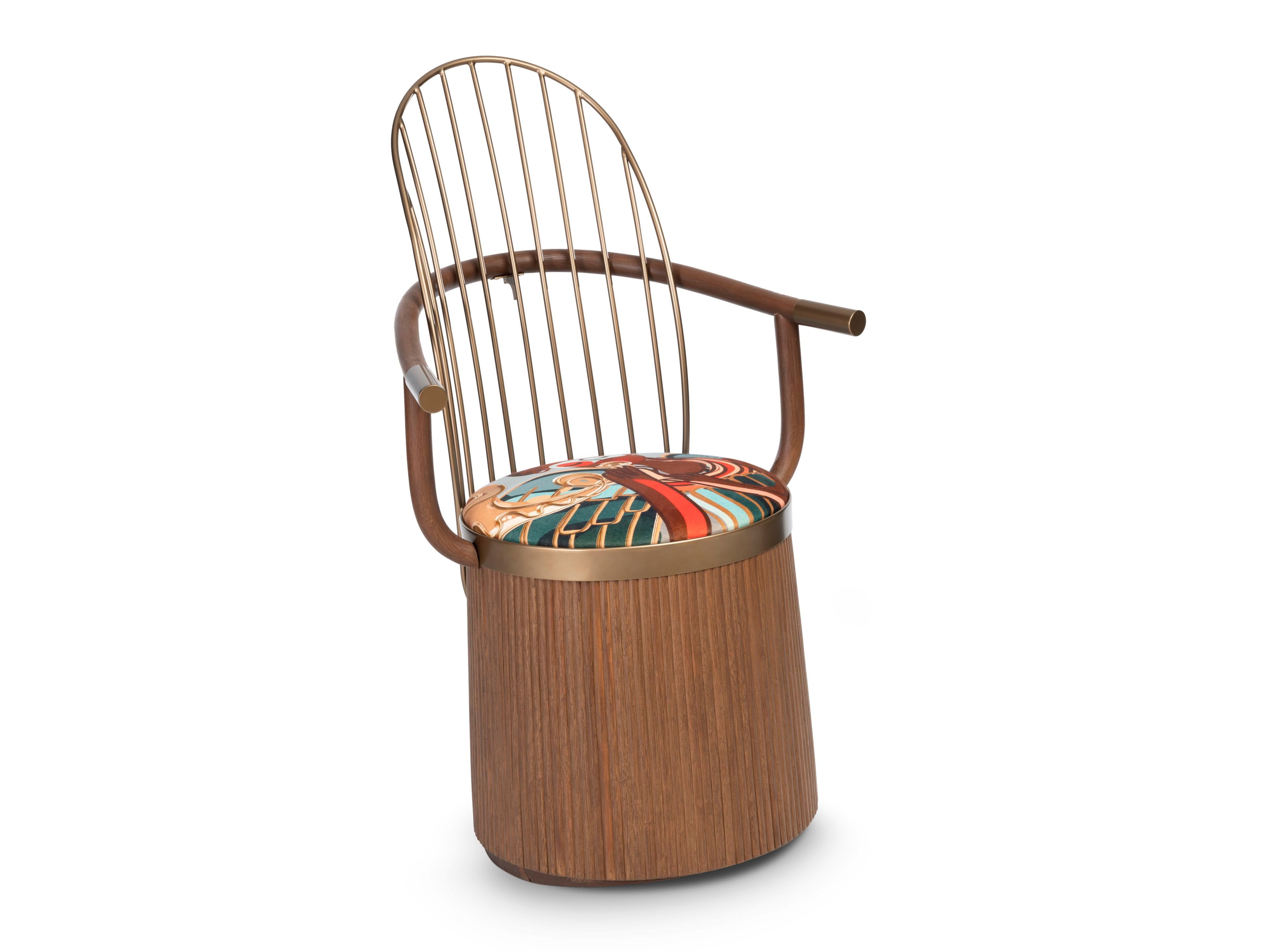 Деревянное кресло-качалка с подлокотниками Bottega Intreccio DONDOLINA ARCH-00099590 - Вид №1