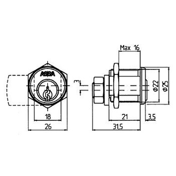 Замок для шкафчика ASSA 8450 ASSA ABLOY LK01-483 - Вид №1