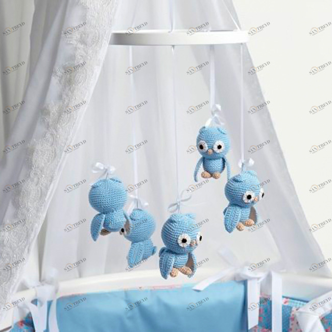 Мобиль на кроватку "Совы" ELLIPSE  351690 Голубой Santreyd 