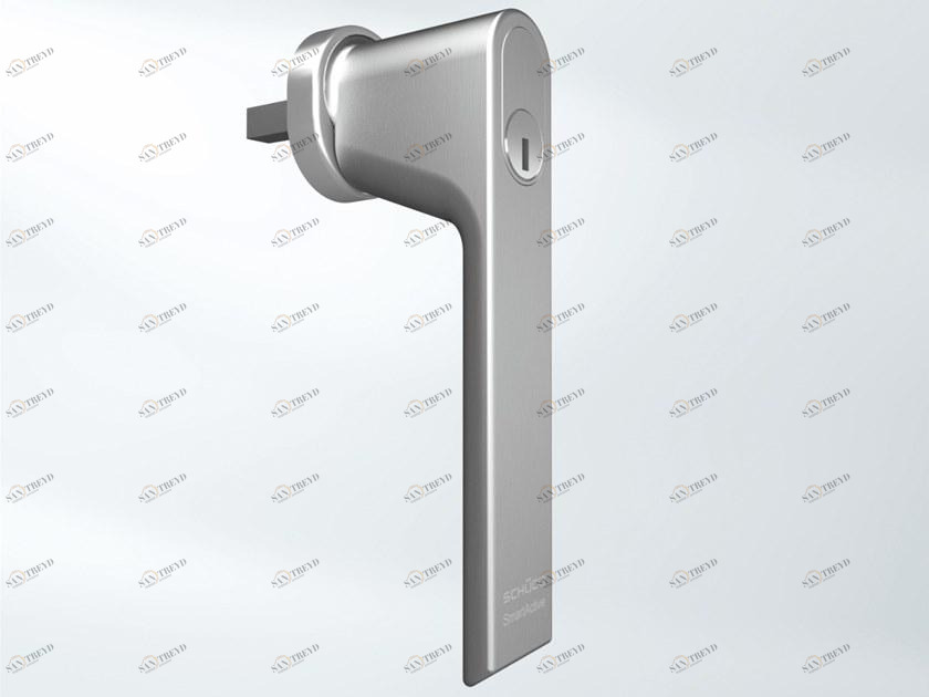 Schüco Оконная ручка алюминиевая антибактериальная с замком на розетке sun-id-1459577