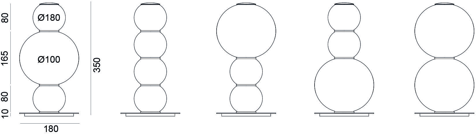 Formagenda Настольная лампа из светодиодного стекла с диммером Pearls sun-id-1427196 - Вид №31
