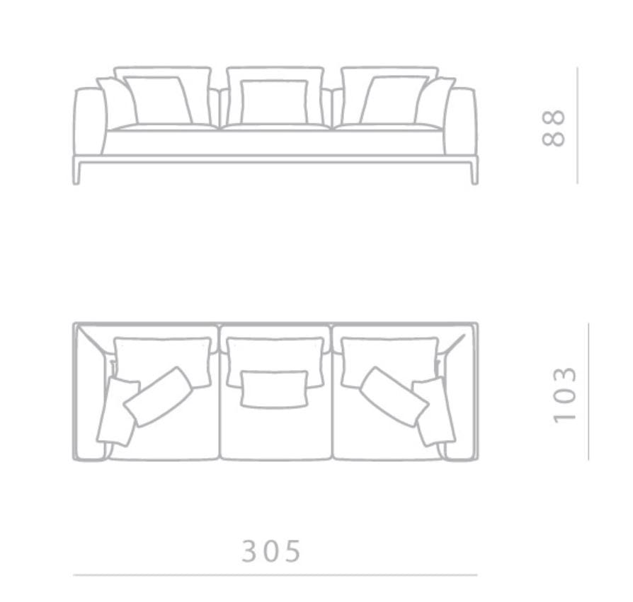 4-местный кожаный диван GHIDINI1961 Milo ARCH-00099074 - Вид №7