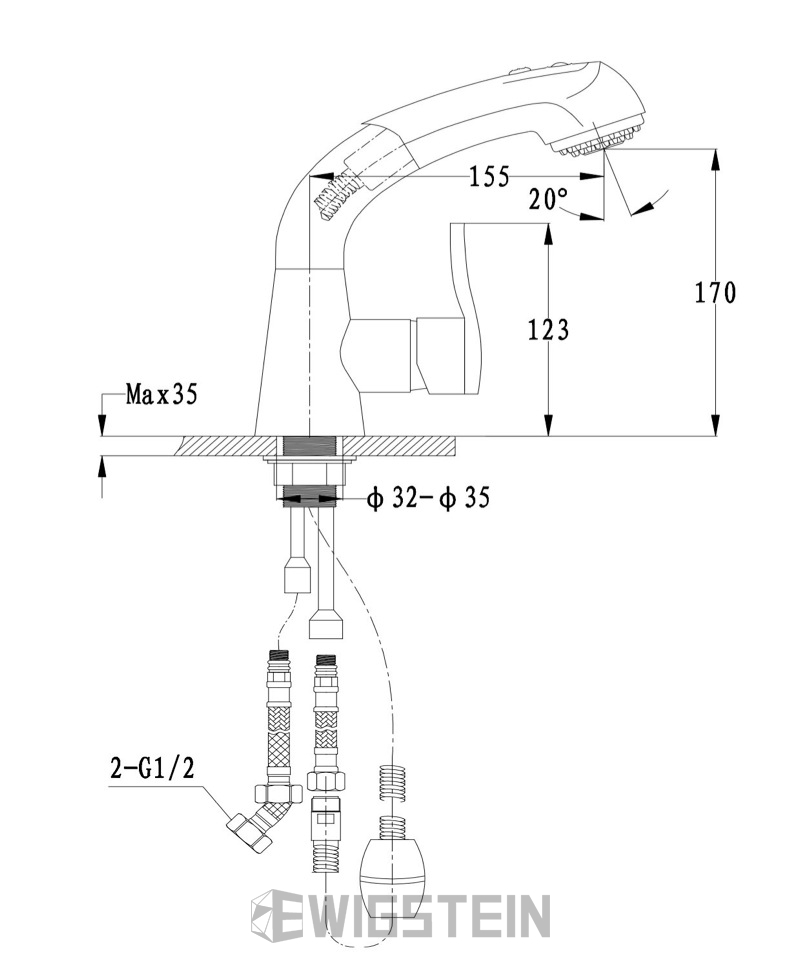 Кухонный смеситель 37735188 черный GranFest Ewigstein - Вид №1