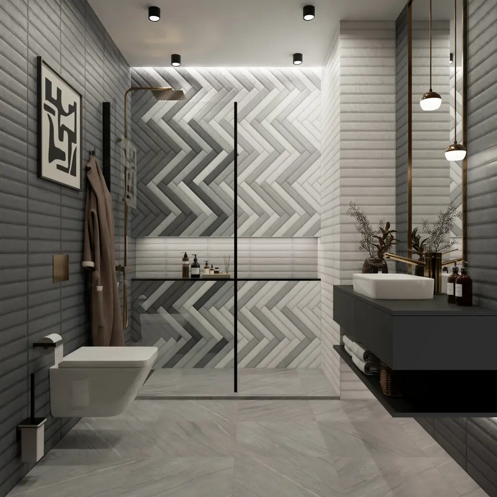 Керамин Наполи 2: настенная плитка серого цвета с эффектом камня 89398554 STLM-1576054 - Вид №3