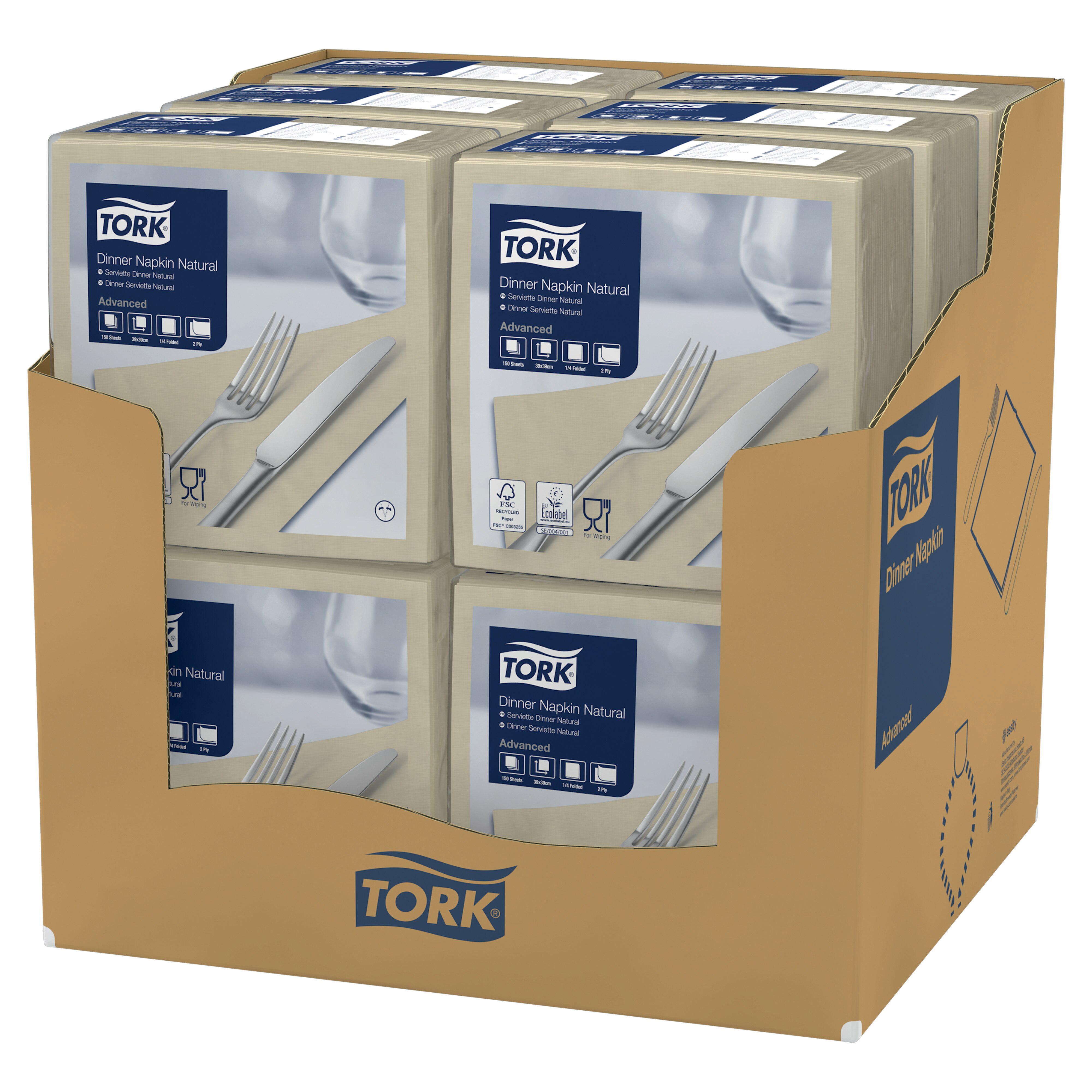 47735700 Обеденная салфетка для диспенсеров с экологическим принтом, сложенная на 1/4 Tork  - Вид №2