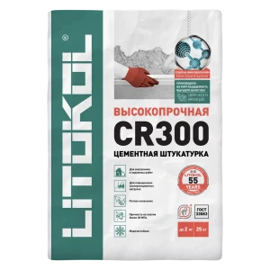 Штукатурка цементная Litokol CR300 высокопрочная 25 кг 82252957 STLM-2067831