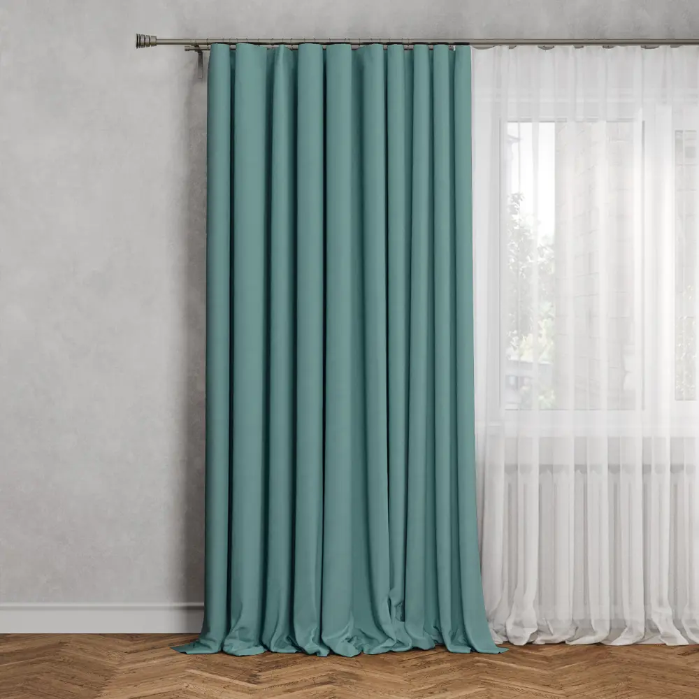Штора Inspire Arel Celadon 2 - затемняющая димаут темно-бирюзового цвета 140×280 см 84855314