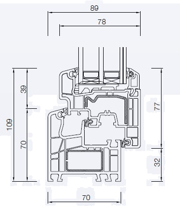 Diquigiovanni Окно ПВХ с тройным остеклением Dqg 70 evo sun-id-1505920 - Вид №2