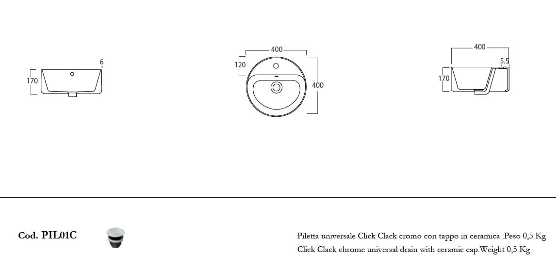Керамическая круглая столешница с переливом Olympia Ceramica Open ARCH-00034822 - Вид №2