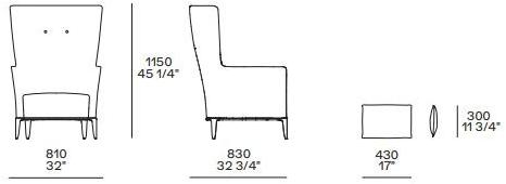 Poliform Кресло Bergere из ткани с высокой спинкой Gentleman sun-id-1375539 - Вид №4