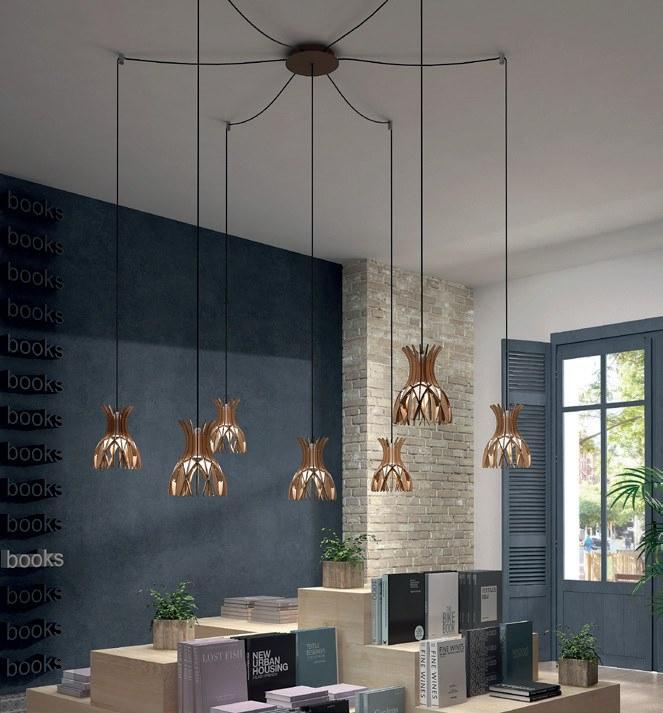 BOVER Led подвесной светильник из дерева Dome S/20/7l - Вид №2