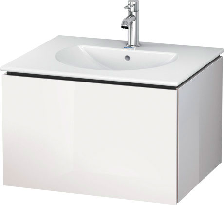 LC616104343 Тумбочка подвесная L-Cube #LC6161 620 x 514 мм Базальт матовый, декор Duravit - Вид №2