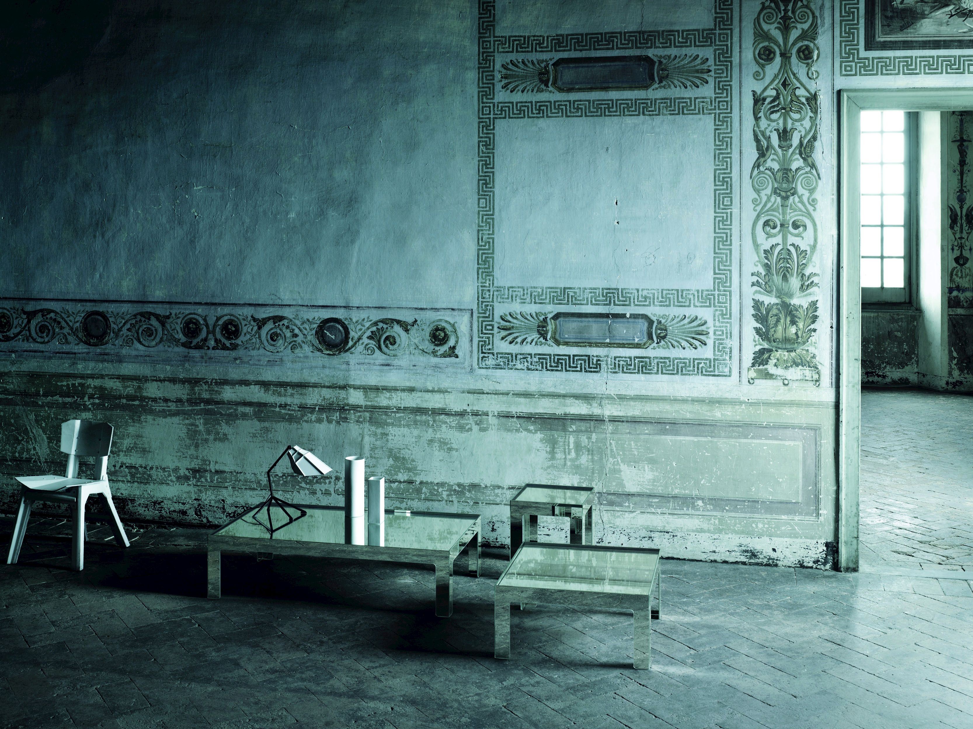 Низкий Хрустальный журнальный столик Glas Italia Зеркальное зеркало ARCH-00087796 - Вид №1