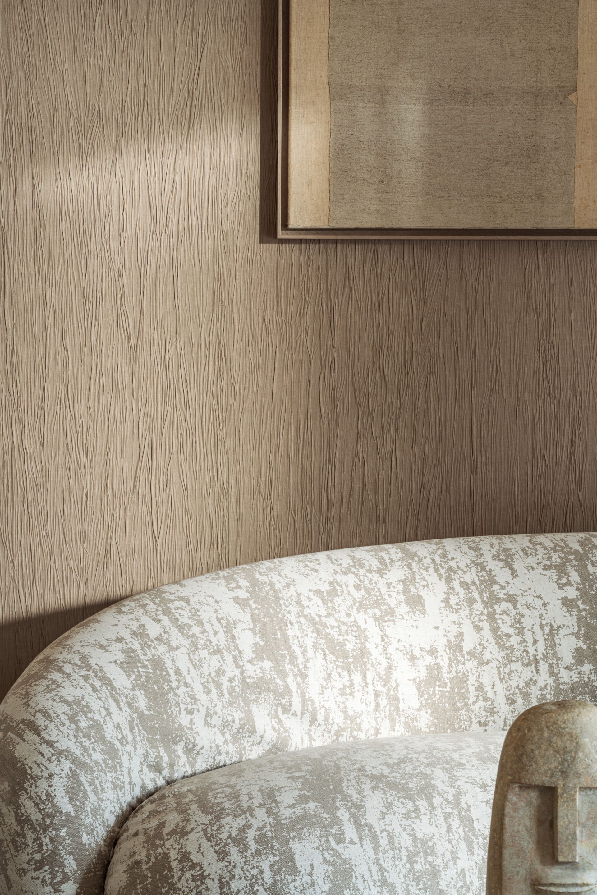 Льняная огнестойкая однотонная ткань Élitis Lin Plâtré ARCH-00092537 - Вид №2