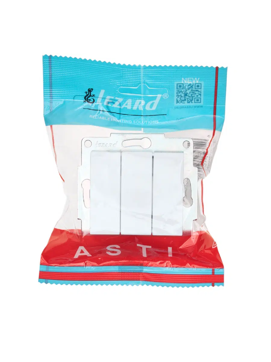 ASTI Выключатель тройной белый механизм LEZARD 7081-0288-109