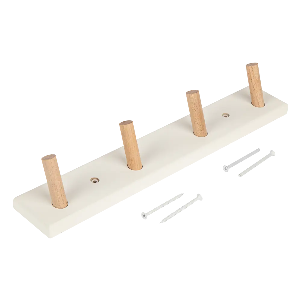 Вешалка настенная KONSENSA 4 крючка Emma 36x6x6.5 см цвет белый 89388840 STLM-2029467 - Вид №2