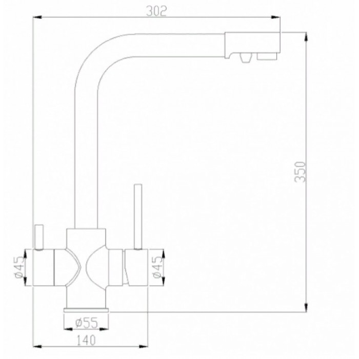Steel Hammer SH 552 SATIN Смеситель для кухни Zorg 350 x 302  - Вид №2