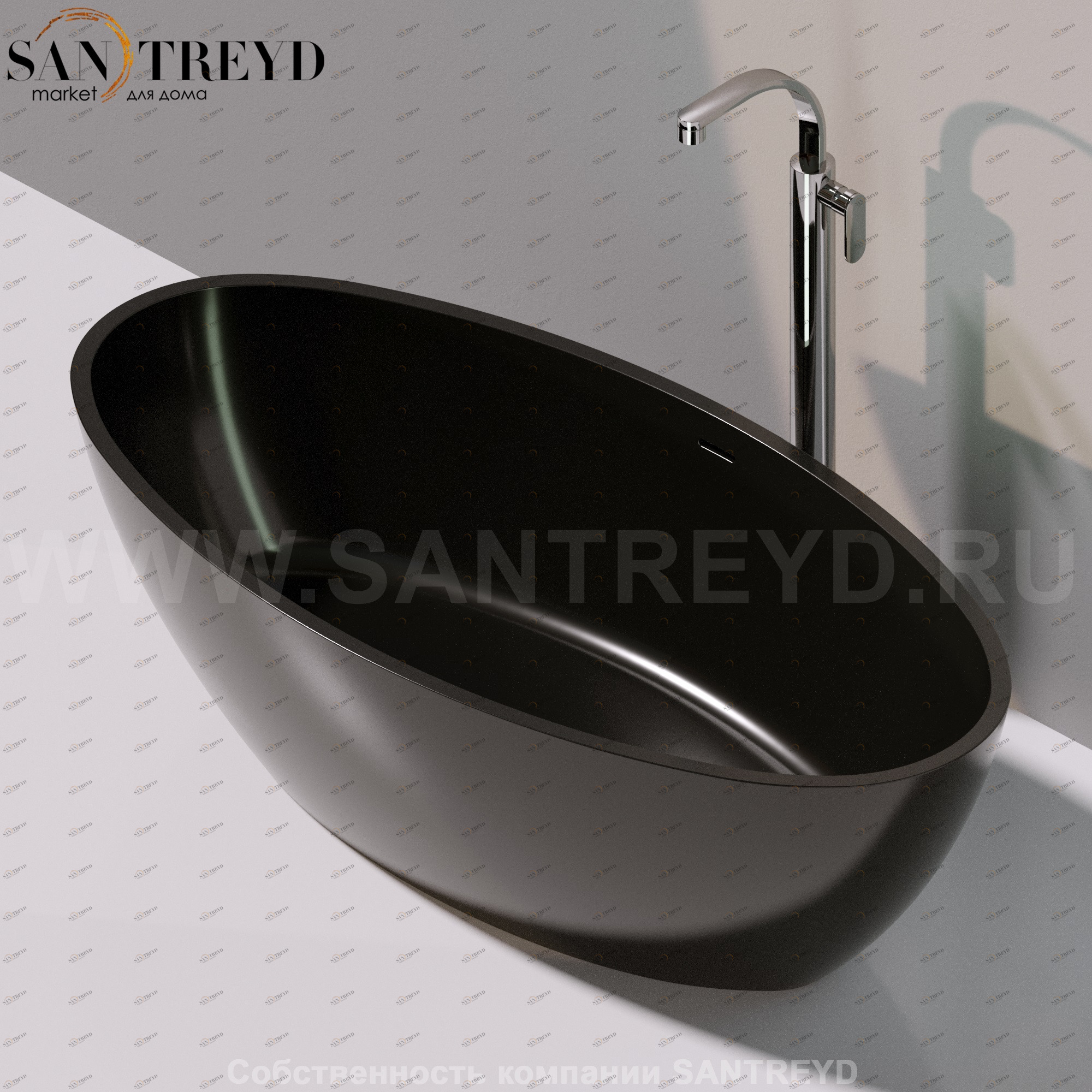 Flaminia APP Ванна свободностоящая 165 см черная AP165V.9017 Ceramica Flaminia AP165V9017