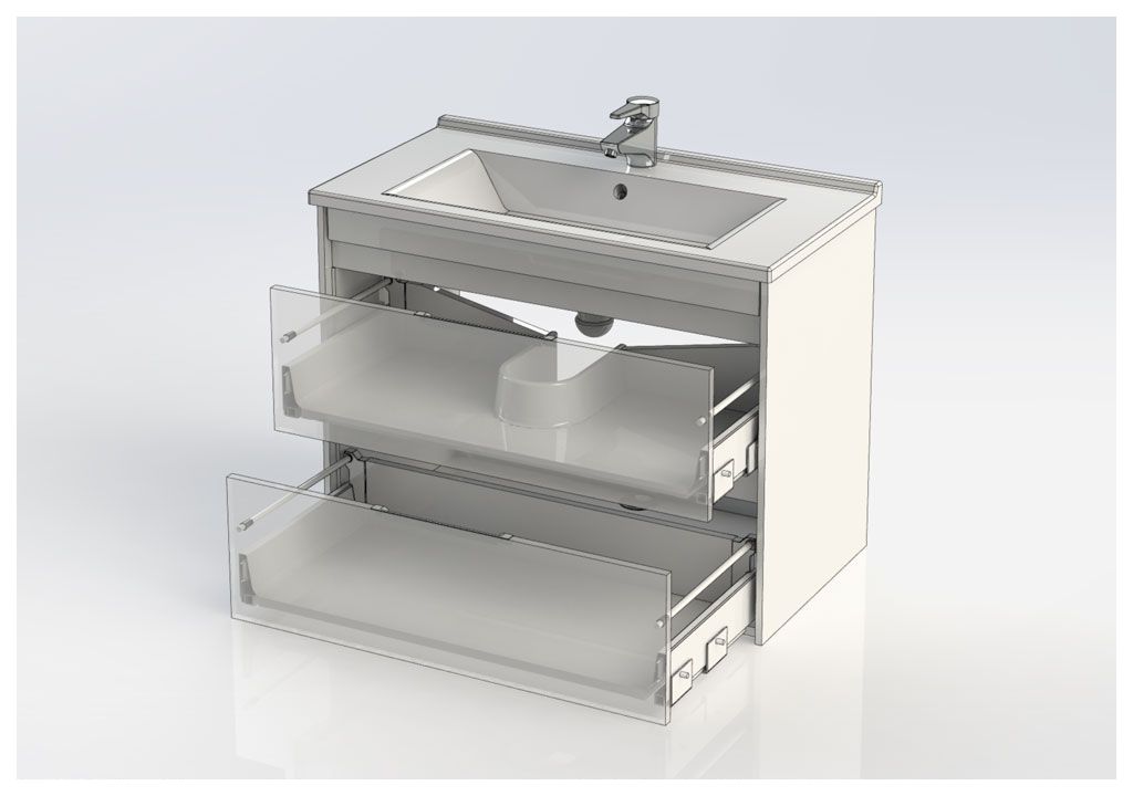 Тумба с раковиной Aquanet Тулон 85 белый 0018272400182320 - Вид №5