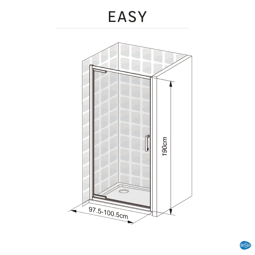 Стекло для распашной душевой двери Sensea Easy 100 см прозрачное цвет профиля на выбор 83631105 STLM-2113112 - Вид №43