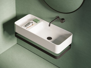 Керамическая подвесная раковина с держателем для полотенец